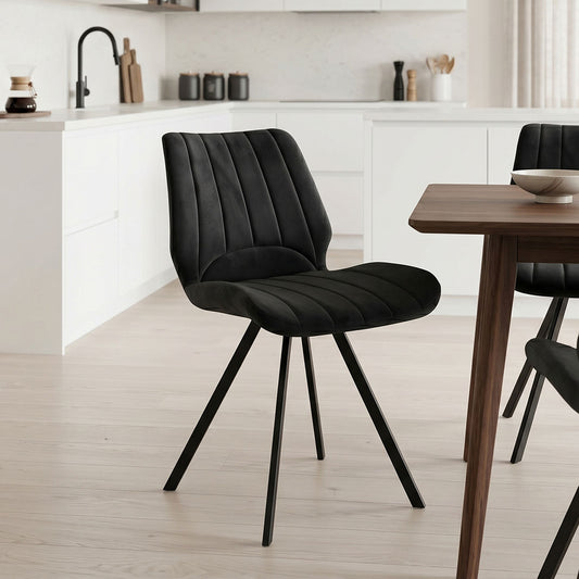 Chair Sabia velvet black-black metal leg 46x55x80cm