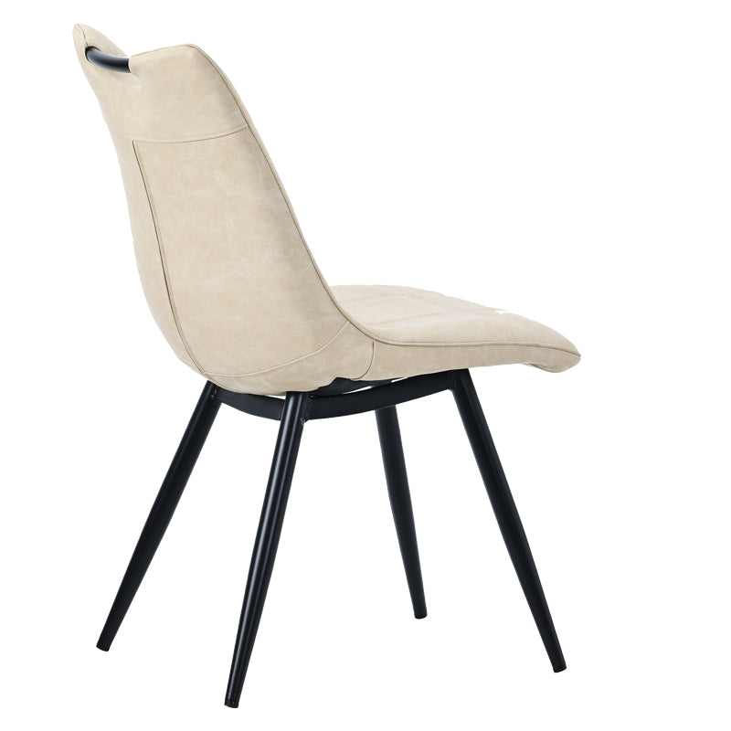 Chair Nely pakoworld pu light beige-black metal leg 46x61x86cm