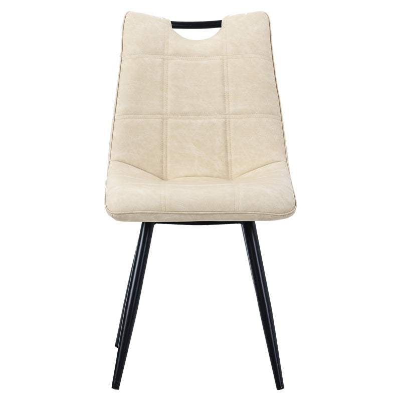 Chair Nely pakoworld pu light beige-black metal leg 46x61x86cm