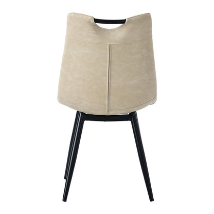 Chair Nely pakoworld pu light beige-black metal leg 46x61x86cm
