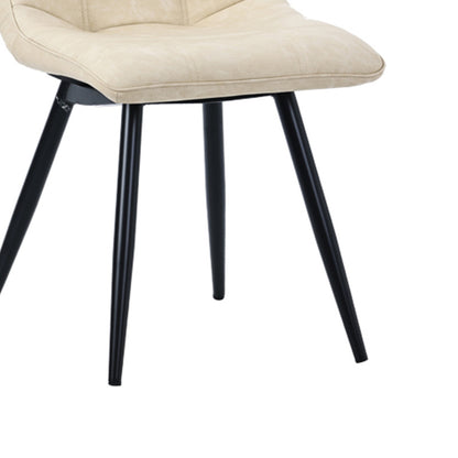 Chair Nely pakoworld pu light beige-black metal leg 46x61x86cm