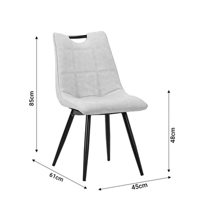 Chair Nely pakoworld pu light beige-black metal leg 45x61x85cm