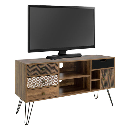 Tv unit Boho pakoworld in walnut color 120x39x64cm