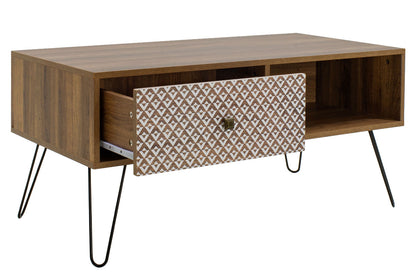 Coffee table dresser Boho pakoworld in walnut color 100x50x46cm