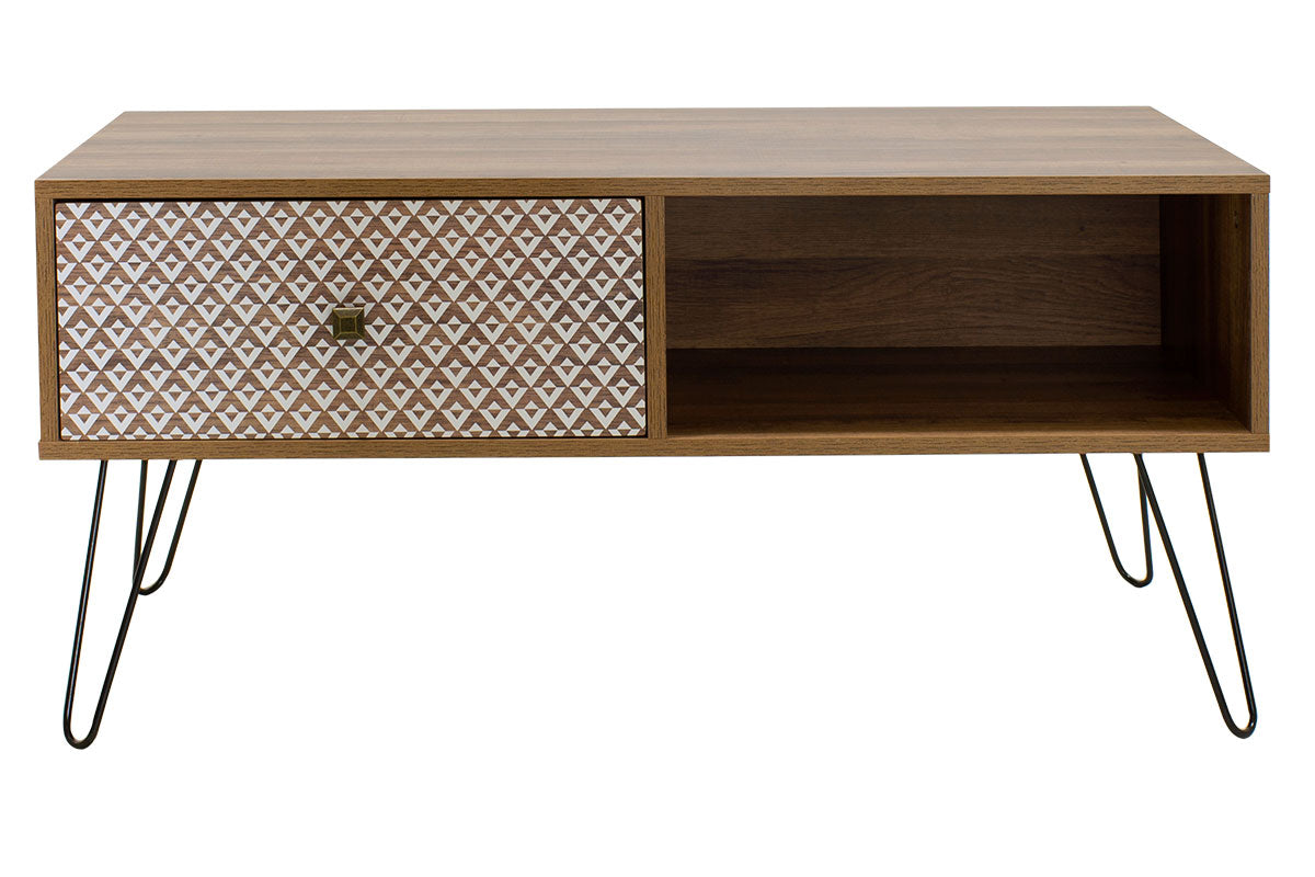 Coffee table dresser Boho pakoworld in walnut color 100x50x46cm