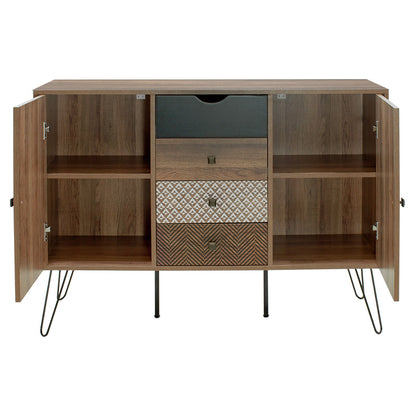 Buffet Boho pakoworld with four drawers in walnut color 122x39,5x86cm