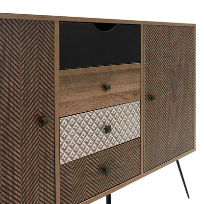 Buffet Boho pakoworld with four drawers in walnut color 122x39,5x86cm