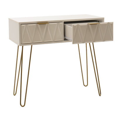 Console Isla pakoworld in white painting - golden color 80x39x74cm