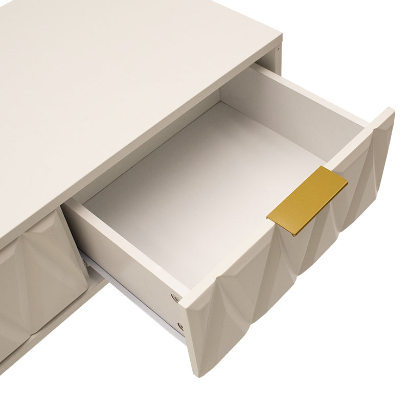 Console Isla pakoworld in white painting - golden color 80x39x74cm