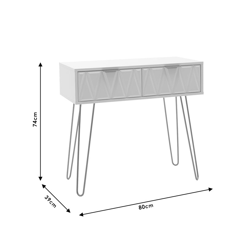 Console Isla pakoworld in white painting - golden color 80x39x74cm