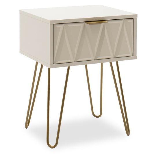 Nightstand Isla pakoworld in white painting-golden color 42x35x55cm