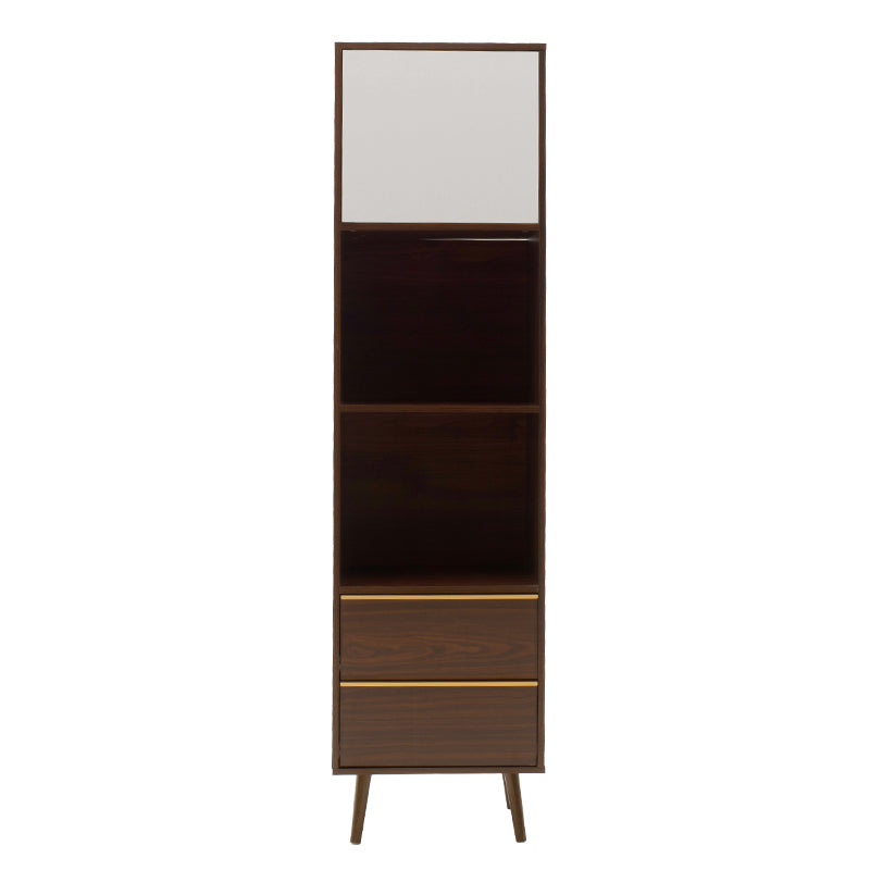 Bookcase Nastia pakoworld in dark walnut - white color 48x39x182cm