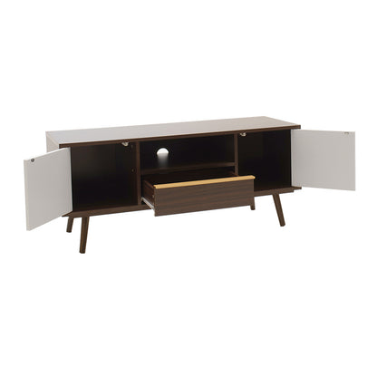 Tv Unit Nastia pakoworld in dark walnut - white color110x39x47cm