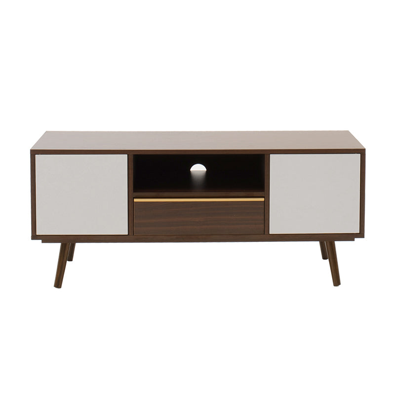 Tv Unit Nastia pakoworld in dark walnut - white color110x39x47cm