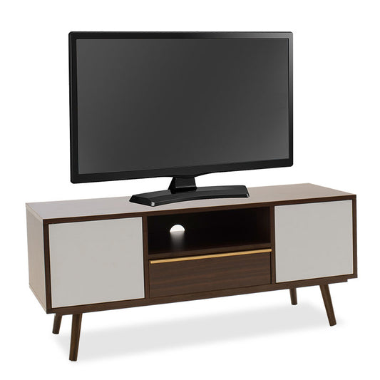 Tv Unit Nastia pakoworld in dark walnut - white color110x39x47cm