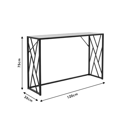 Console Ivy pakoworld in walnut - black color 120x35x75cm