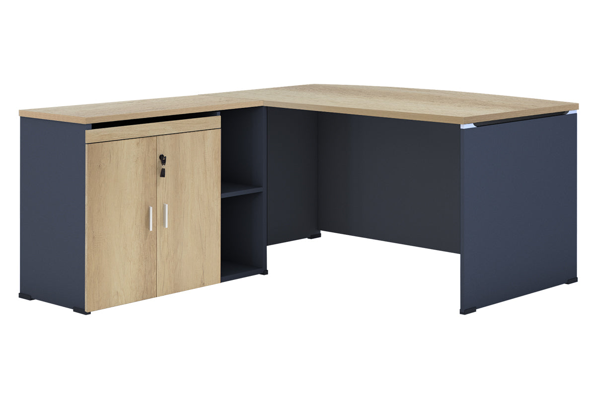 Commercial desk reversible Lotus  pakoworld oak-dark grey 180x160x75cm