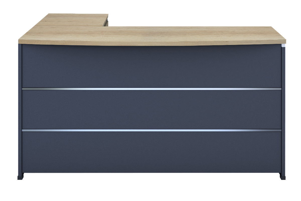 Commercial desk reversible Lotus  pakoworld oak-dark grey 180x160x75cm