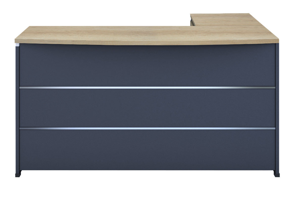 Commercial desk reversible Lotus  pakoworld oak-dark grey 180x160x75cm