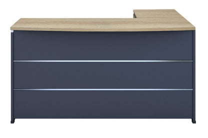 Commercial desk reversible Lotus  pakoworld oak-dark grey 180x160x75cm