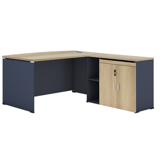 Commercial desk reversible Lotus  pakoworld oak-dark grey 180x160x75cm