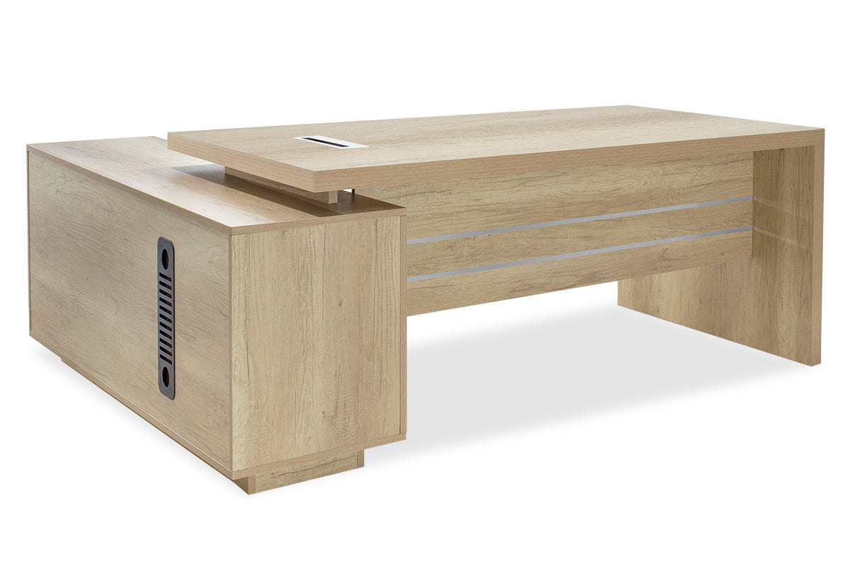 Executive Minimal pakoworld desk with right corner 200x170x75cm