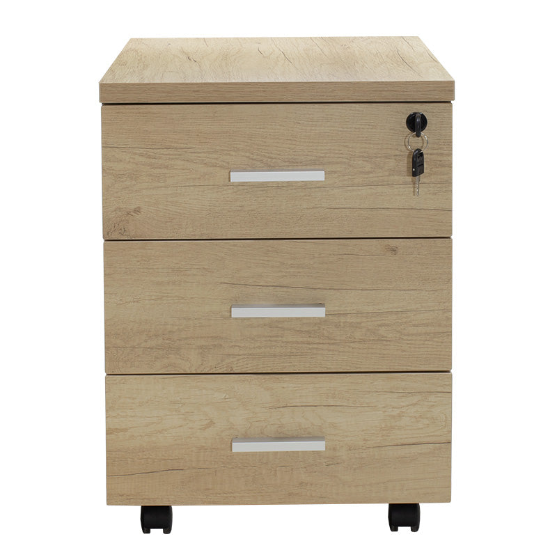 Mobile drawer Lotus pakoworld in oak-dark grey color 40x47x55cm