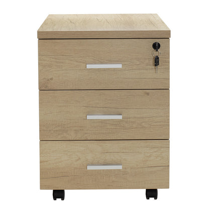 Mobile drawer Lotus pakoworld in oak-dark grey color 40x47x55cm