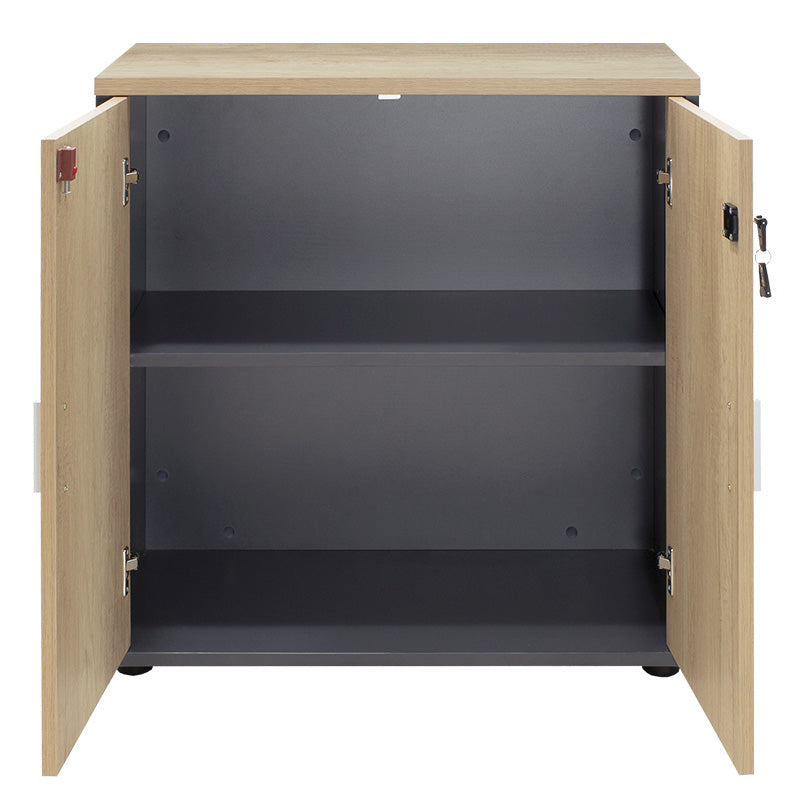 Bookcase Lotus pakoworld in oak - dark grey color 80x40x80cm