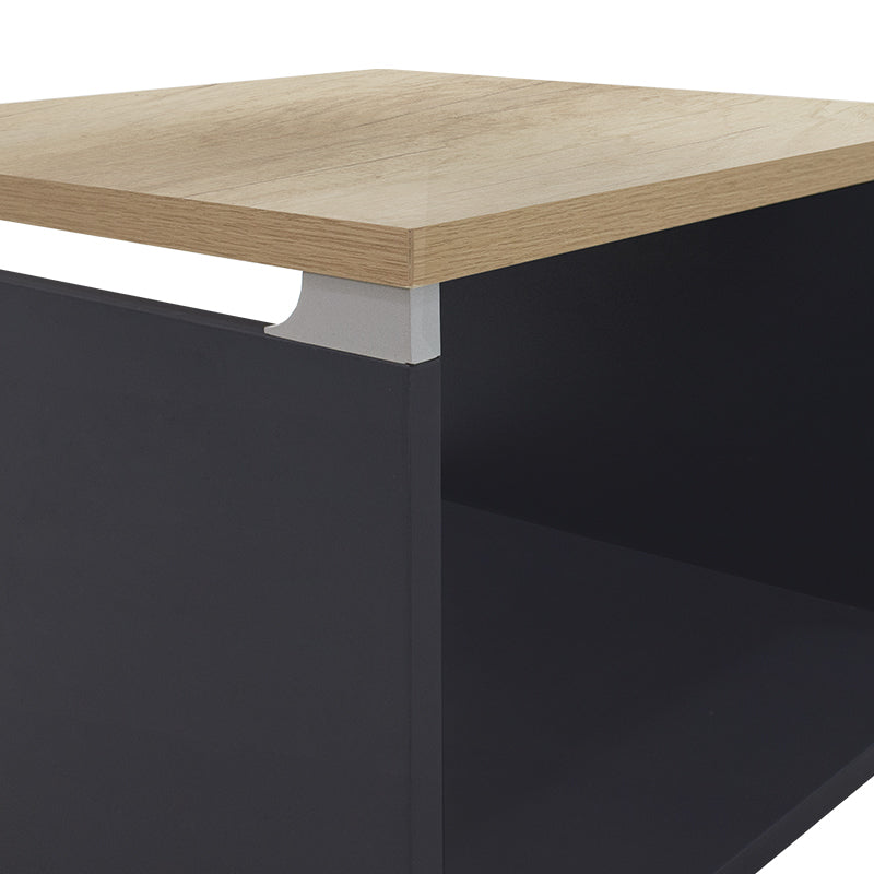 Coffee table Lotus pakoworld in oak - dark grey 60x60x45cm