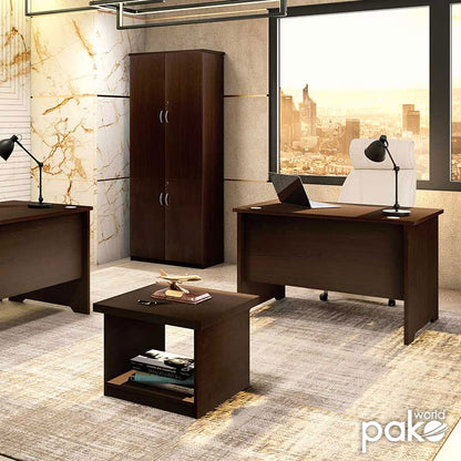 Office table without mobile drawer Amazon pakoworld walnut 120x75x75cm