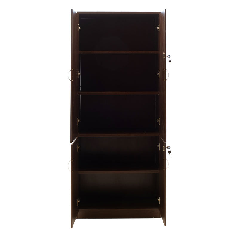 Bookcase with four wooden doors Amazon pakoworld walnut 80x40x200cm