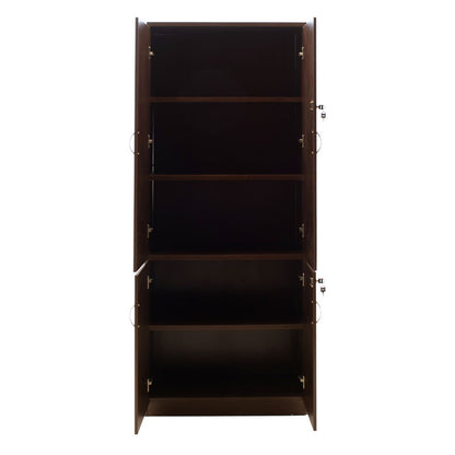 Bookcase with four wooden doors Amazon pakoworld walnut 80x40x200cm