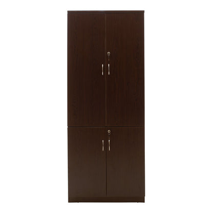 Bookcase with four wooden doors Amazon pakoworld walnut 80x40x200cm