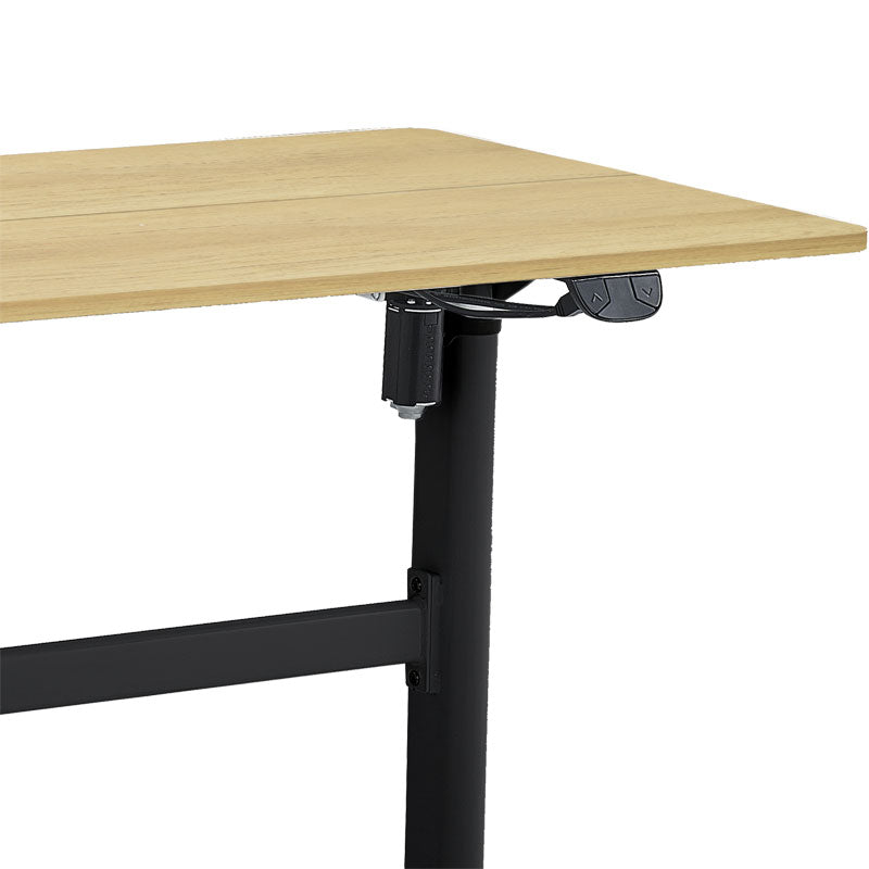 Height adjustable work desk with Karla pakoworld sonoma-black 120x60x72/115cm