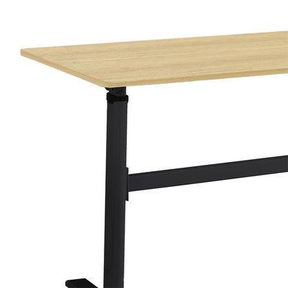 Height adjustable work desk with Karla pakoworld sonoma-black 120x60x72/115cm