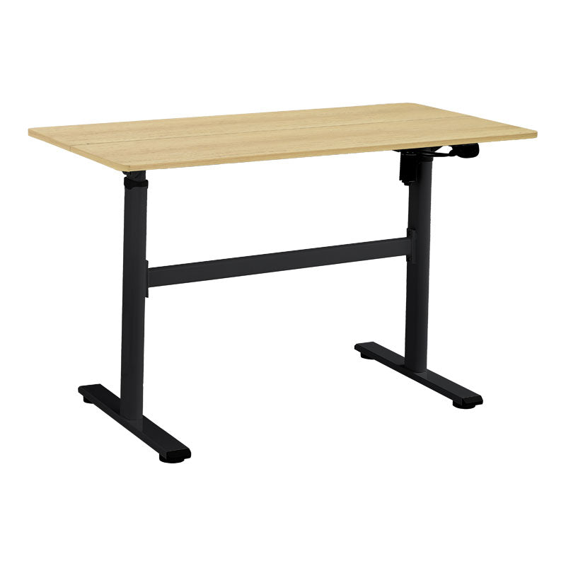 Height adjustable work desk with Karla pakoworld sonoma-black 120x60x72/115cm