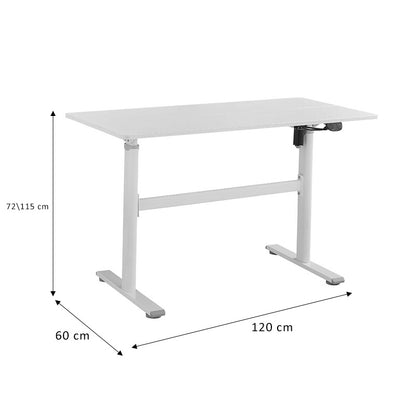 Height adjustable work desk Karla white 120x60x72/115cm