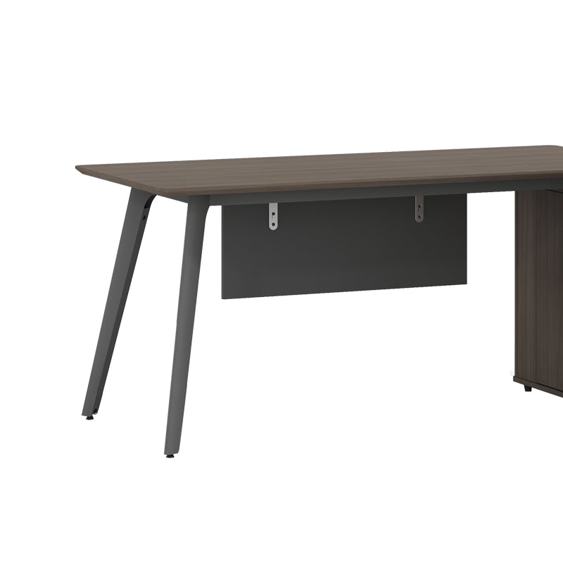 Work reversible desk professional Denith pakoworld charcoal-walnut 160x140x75cm