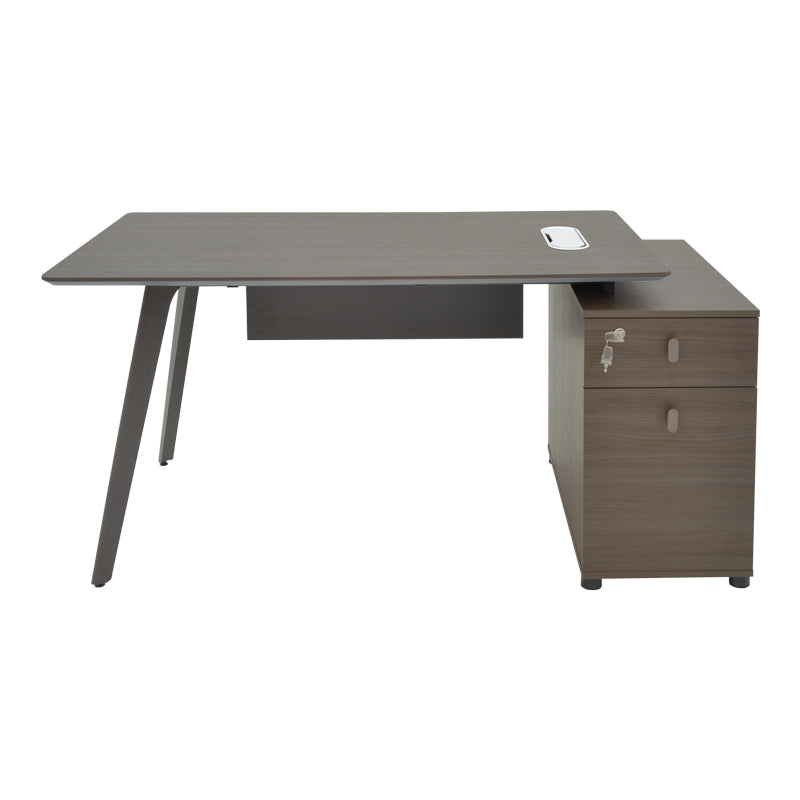 Work professional desk Denith pakoworld charcoal-walnut 160x75x75cm