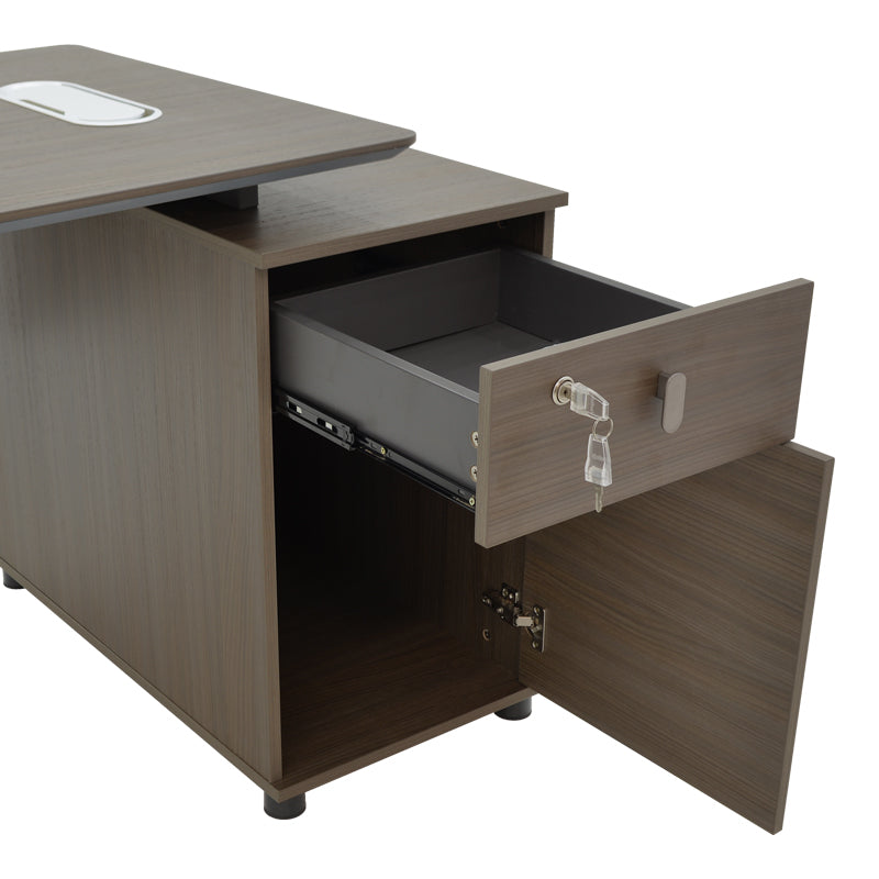 Work professional desk Denith pakoworld charcoal-walnut 160x75x75cm