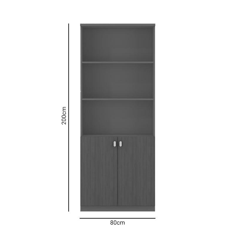 Bookcase professional Denith pakoworld dark grey 80x40x200cm