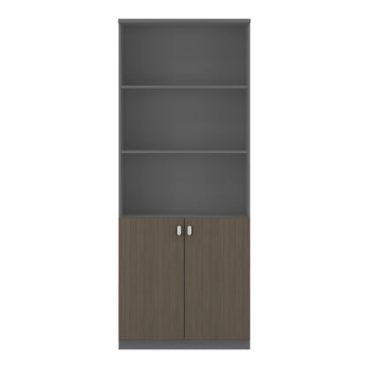 Bookcase professional Denith pakoworld dark grey 80x40x200cm