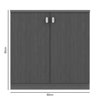 Low cabinet  professional Denith pakoworld dark grey-walnut 80x40x80cm