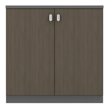 Low cabinet  professional Denith pakoworld dark grey-walnut 80x40x80cm