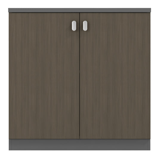 Low cabinet  professional Denith pakoworld dark grey-walnut 80x40x80cm