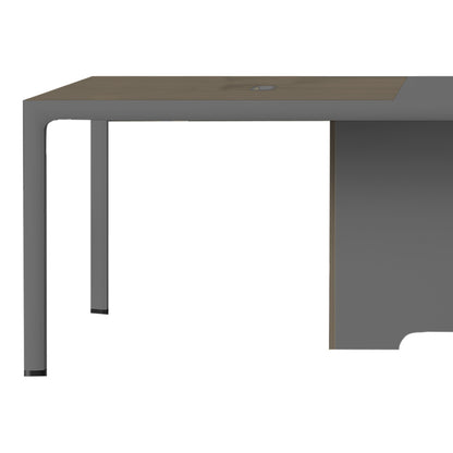 Meeting table professional Denith pakoworld dark grey-walnut 240x120x75cm