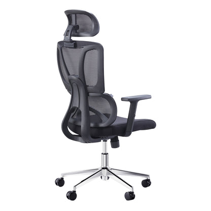 Office manager chair Aish pakoworld fabric mesh black 64x66x130cm