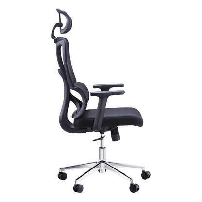 Office manager chair Aish pakoworld fabric mesh black 64x66x130cm