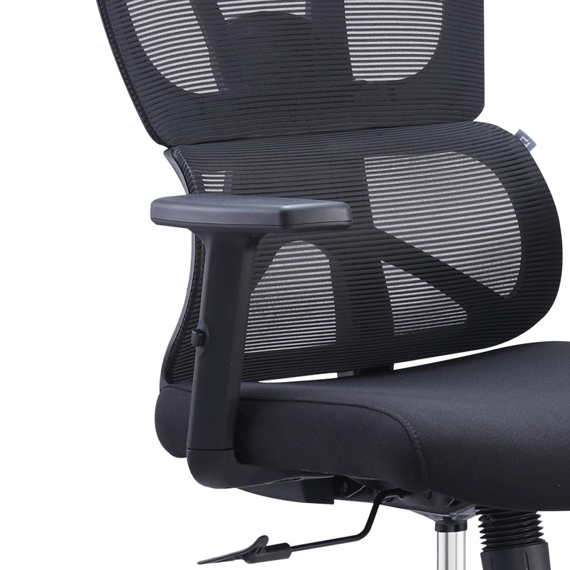 Office manager chair Aish pakoworld fabric mesh black 64x66x130cm